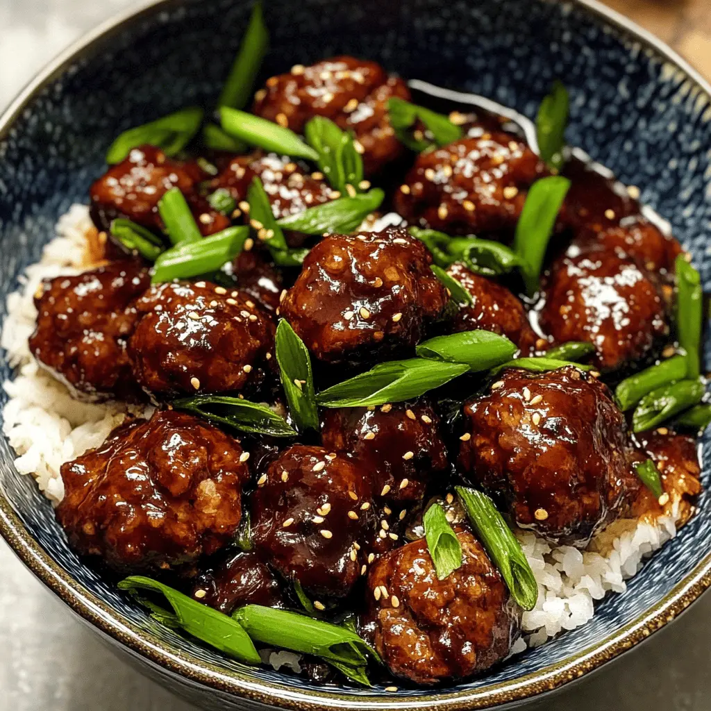 Whip up these delicious 30-minute Mongolian Beef Meatballs for a quick and flavorful meal! Packed with tender beef and a soy-sesame glaze that brings a delightful sweetness and depth, these meatballs are perfect served over rice or noodles. Save this recipe for busy weeknights or casual get-togethers! You'll want to make it again and again.