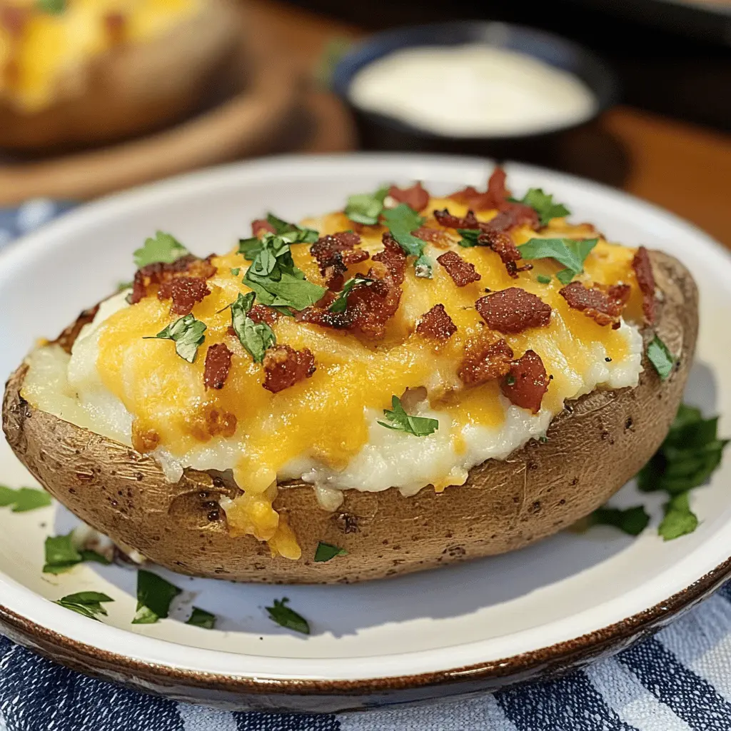 Get ready to impress with these Best Steakhouse Baked Potatoes! Fluffy on the inside, crispy on the outside, and topped with creamy butter and your favorite toppings. Perfectly seasoned, this recipe brings the classic steakhouse experience right to your home. Save this pin for your next dinner party or cozy family meal!
