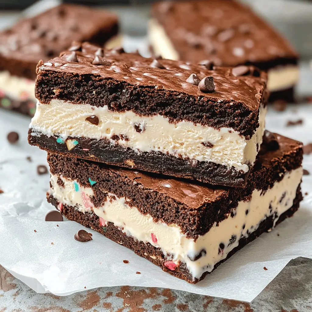 These Brownie Ice Cream Sandwiches are a delightful treat that combines rich, fudgy brownies with your favorite ice cream flavors. Perfect for summer parties or cozy gatherings, you can customize them with toppings like sprinkles or nuts. Save this easy recipe to impress your friends and family with a sweet snack they won't forget!