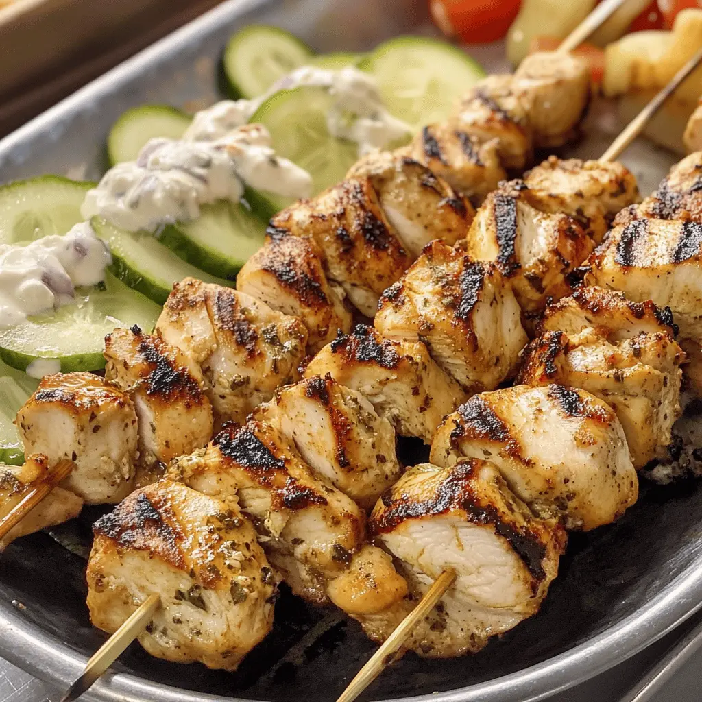 Juicy chicken souvlaki skewers are a delight for any occasion! Marinated in a blend of olive oil, lemon, and herbs, they offer a burst of Mediterranean flavor. Perfect for summer BBQs, weeknight dinners, or meal prep. Don't forget to save this easy recipe to impress friends and family with your grilling skills!