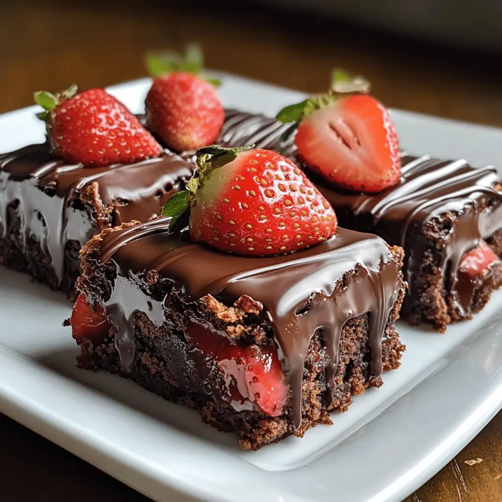 These Chocolate Covered Strawberry Brownies are the perfect treat to impress your guests! With rich, fudgy brownies topped with luscious chocolate ganache and fresh strawberries, each bite is a heavenly mix of flavors. Ideal for celebrations or cozy nights at home, be sure to save this recipe for a delightful dessert that everyone will love!