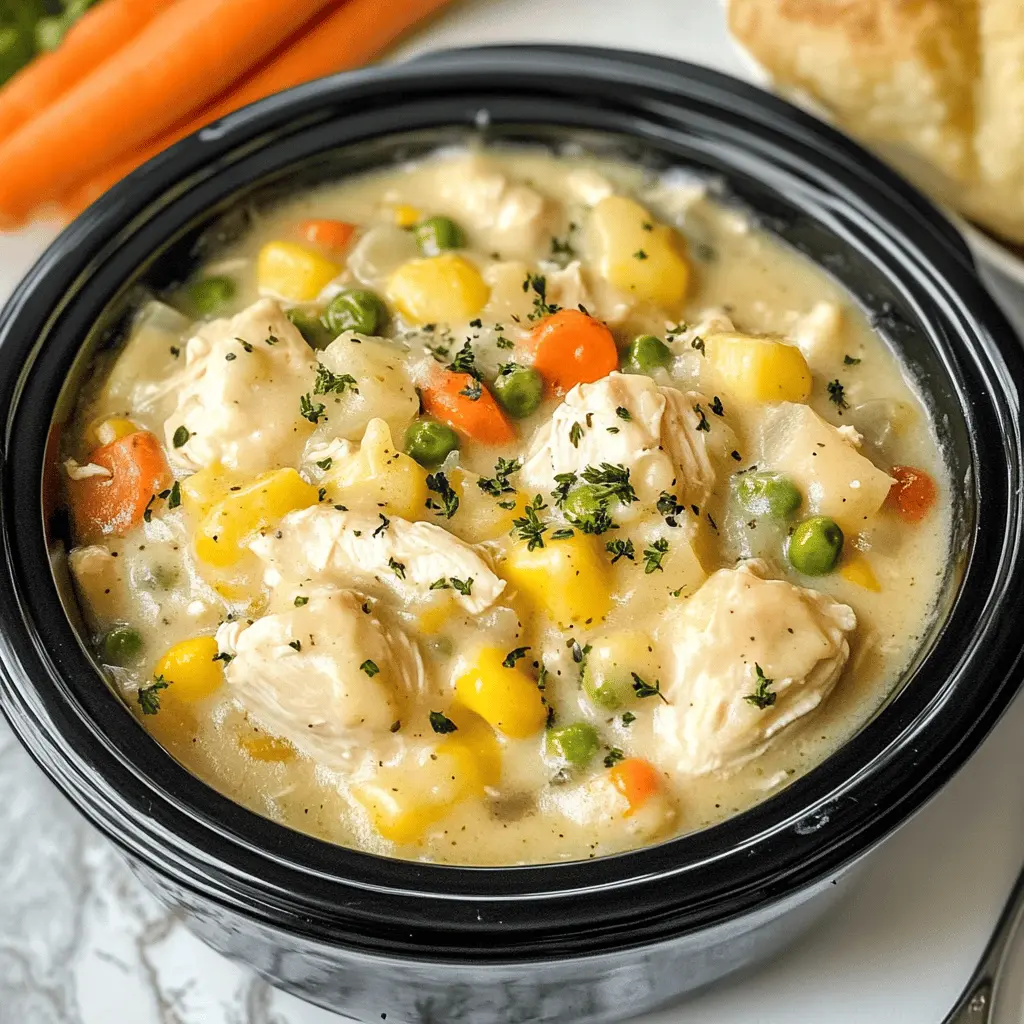 Warm up your table with this delightful Crock Pot Chicken Pot Pie! This comfort food classic combines tender chicken, hearty vegetables, and a creamy sauce, all simmered to perfection. Easy to prepare and perfect for busy weeknights, it's a dish everyone will love. Save this recipe for your next family gathering or cozy dinner!