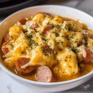 Looking for a simple yet delicious dinner option? This Crockpot Cheesy Kielbasa Meal brings together savory kielbasa sausage, creamy cheese, and hearty vegetables for a comforting one-pot dish. Perfect for busy weeknights or cozy weekends! Save this recipe to enjoy a warm family meal at home anytime you want.