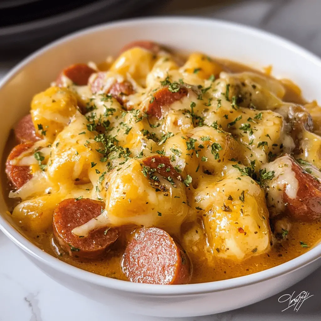 Looking for a simple yet delicious dinner option? This Crockpot Cheesy Kielbasa Meal brings together savory kielbasa sausage, creamy cheese, and hearty vegetables for a comforting one-pot dish. Perfect for busy weeknights or cozy weekends! Save this recipe to enjoy a warm family meal at home anytime you want.