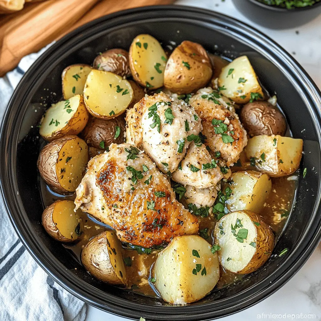 Cozy up with this Crockpot Garlic Parmesan Chicken and Potatoes recipe, perfect for a hearty family dinner! With tender chicken baked to perfection in a creamy garlic Parmesan sauce, this dish brings comfort and flavor to your table. Save this recipe for an easy weeknight meal or special occasions. Your taste buds will thank you!