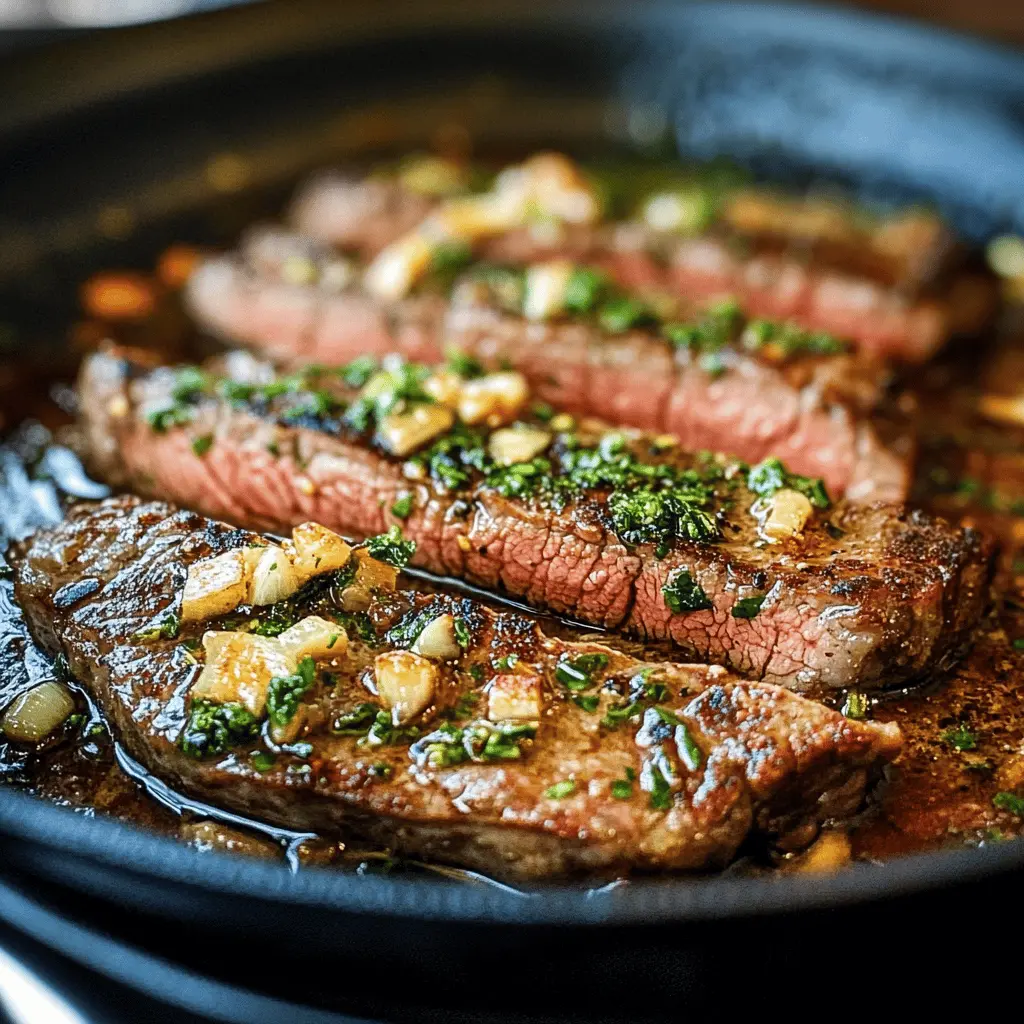 Succulent and juicy Garlic Butter Skillet Flank Steak is an easy and impressive dish for your dinner table! This recipe features tender flank steak infused with rich garlic and buttery flavors, perfect for any occasion. Ready in just 30 minutes, it's ideal for weeknight meals or a special gathering. Save this recipe for a delightful culinary experience that everyone will love!