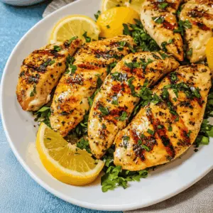 Bring out the amazing flavors of grilled chicken with this Lemon Garlic Chicken recipe. Juicy chicken breasts marinated in zesty lemon and fragrant garlic make a perfect dish for any gathering. It's not only simple but also packed with refreshing flavor! Save this recipe for your next family dinner or BBQ, and impress your guests with every bite.