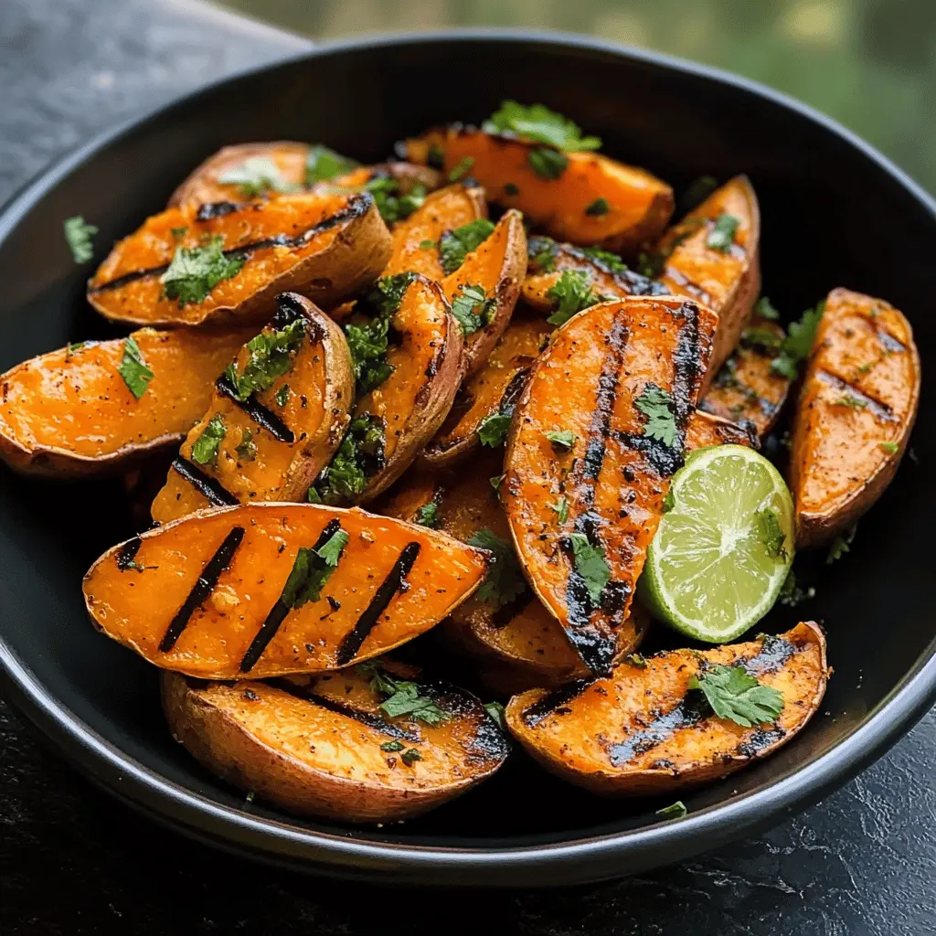 These grilled cilantro-lime sweet potatoes are a delightful combination of smoky and zesty flavors! The sweet, tender potatoes get a burst of freshness from cilantro and a tangy kick from lime, making them perfect for summer cookouts or quick weeknight meals. Save this recipe for a tasty side dish that everyone will love!