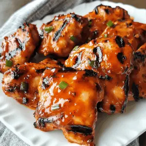 Juicy grilled chicken thighs tossed in a sweet and spicy honey buffalo sauce make for a perfect weeknight dinner. With tender meat and a delicious glaze, this recipe will become a family favorite! Save it for your next BBQ or game day gathering, and treat your friends to a flavor-packed dish everyone will love!