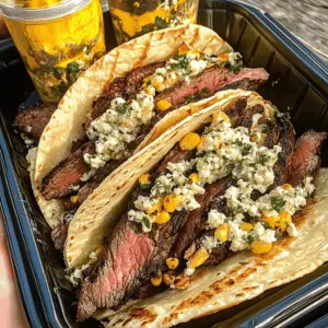 Savor the bold flavors of Grilled Steak Elote Tacos! These delicious tacos are filled with juicy grilled steak and topped with a creamy elote-style corn mixture, making them a standout choice for any taco night. Perfect for gatherings or a fun family dinner, don't forget to save this recipe for your next meal!