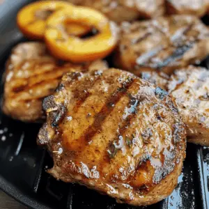 These Juicy Grilled Pork Chops with Spicy Peach Glaze are a delightful meal that combines sweet and spicy flavors in every bite! Perfect for summer grilling, this recipe showcases tender pork chops coated in a vibrant peach glaze with just the right kick. Save this pin for your next backyard barbecue or family dinner and impress your guests with this mouthwatering dish!