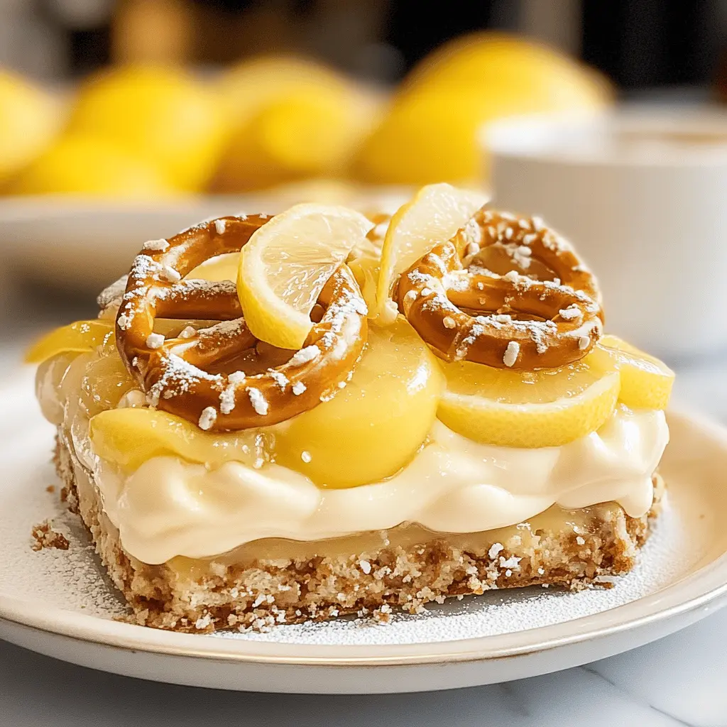 This Lemon Pretzel Dessert brings a delightful twist to classic flavors with its perfect blend of salty pretzels and tangy lemon filling. The creamy layer adds a refreshing touch that everyone will love! Save this recipe for your next gathering or special occasion—it’s a real crowd-pleaser that’s both simple to make and impressive to serve!