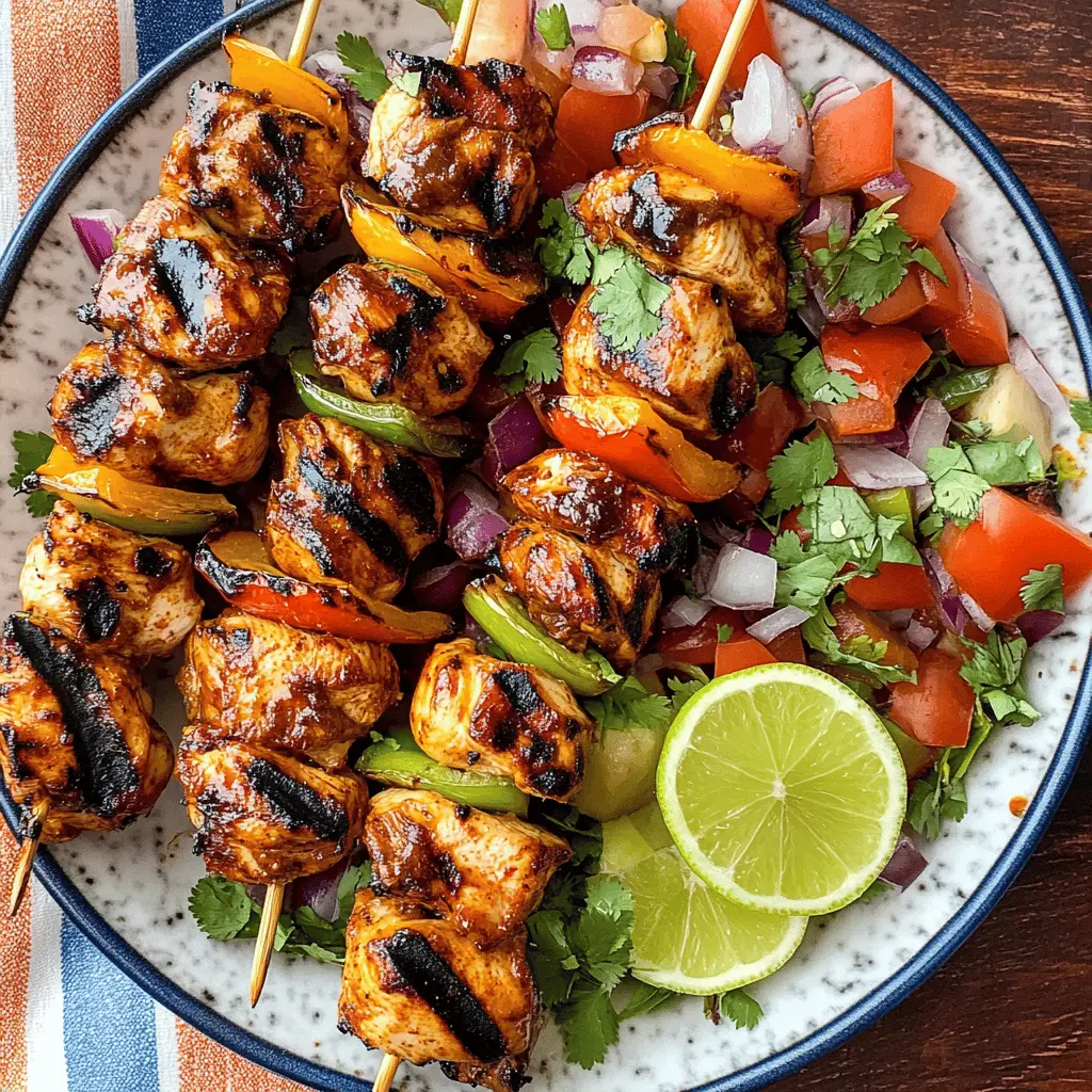 Fire up your grill for these flavorful Mexican Barbecue Chicken Skewers! Juicy chicken marinated in zesty lime, garlic, and spices, then grilled to perfection. Perfect for parties, picnics, or a family dinner. Don't forget to save this easy-to-make recipe for your next cookout!