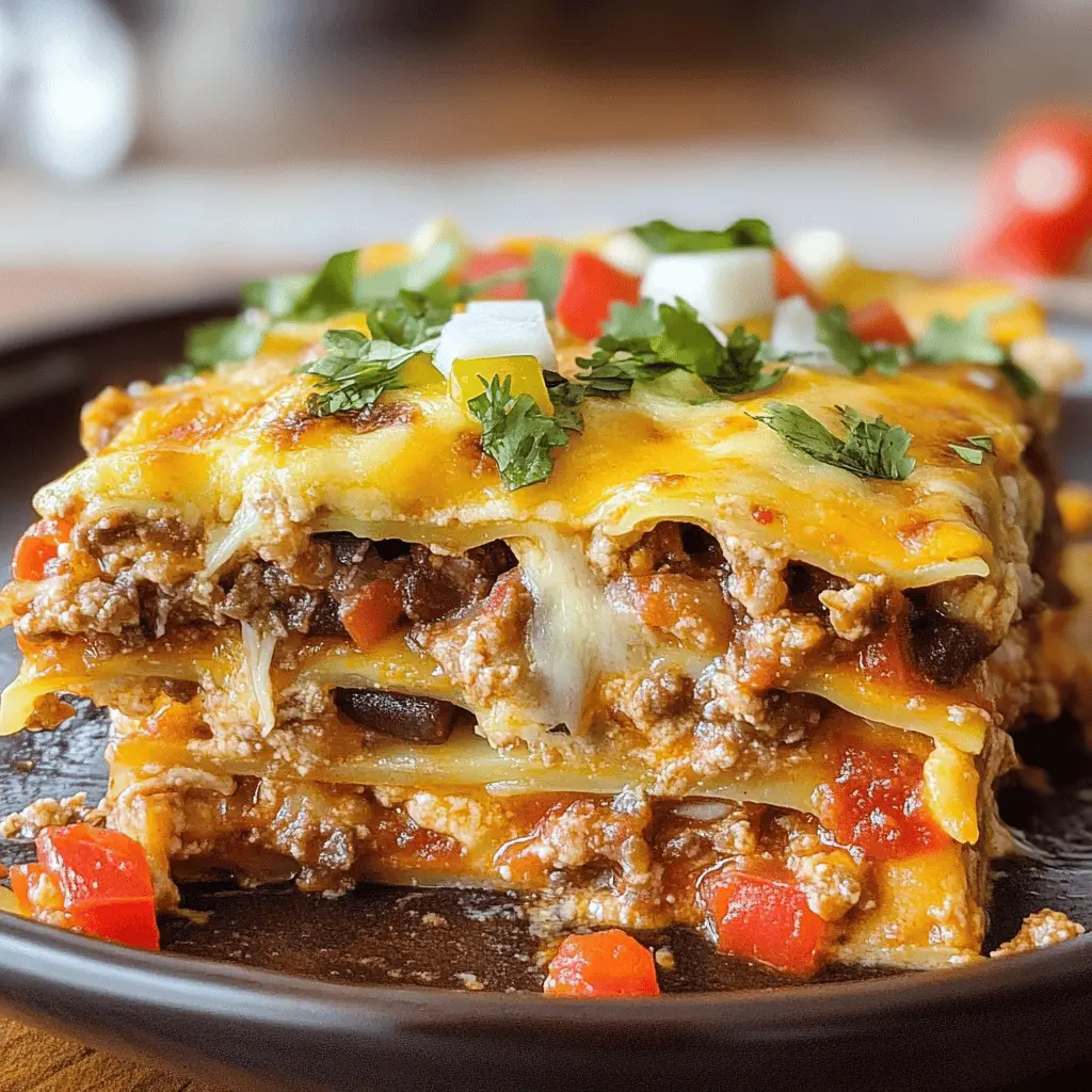 Layered goodness awaits with this Mexican Lasagna! Featuring tortillas, seasoned ground beef, black beans, and zesty salsa, this dish is packed with vibrant flavors. Perfect for family dinners or potlucks, it’s a simple and delightful twist on a classic. Save this recipe to bring a taste of Mexico to your table! 🌮✨