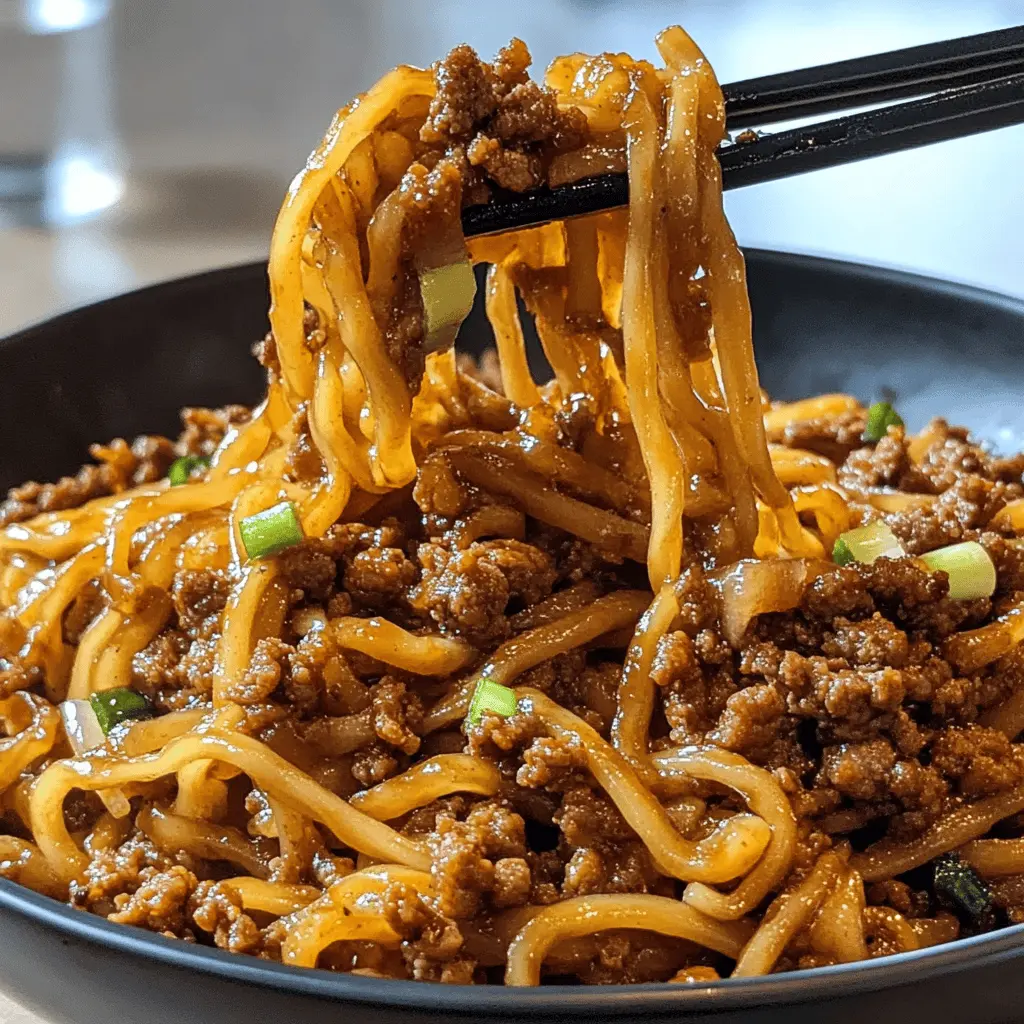 Looking for a quick and delicious dinner idea? These Mongolian Ground Beef Noodles are packed with flavor from tender beef and a savory sauce! This easy recipe makes a perfect weeknight meal that your family will love. Save this dish for your next family dinner or a cozy night at home!