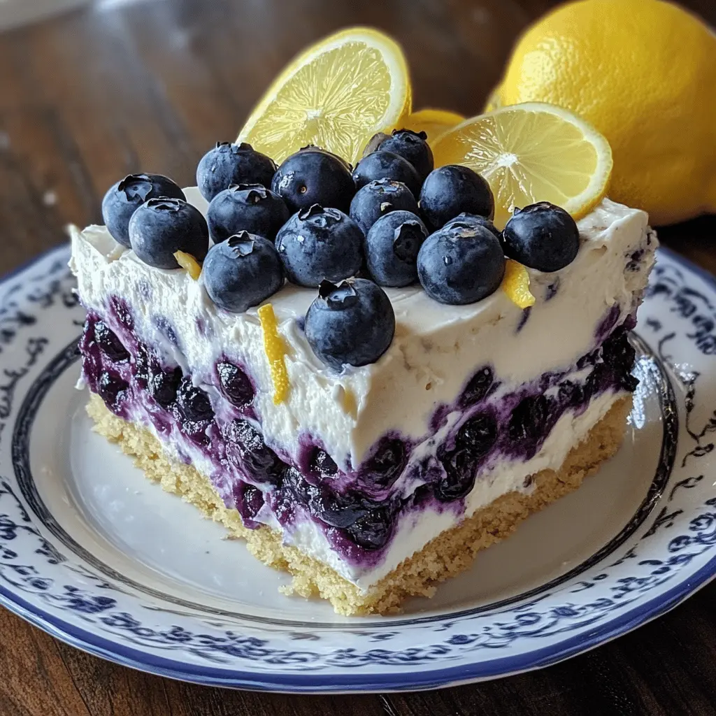 Get ready to delight your taste buds with this No-Bake Lemon Dazzling Blueberry Cream Cake! With refreshing lemon flavor and luscious blueberries, this dessert is perfect for any occasion—be it a summer picnic or a special celebration. Save this simple yet stunning recipe for a cool treat that will impress everyone. Enjoy the light and creamy layers that make this cake a must-try!