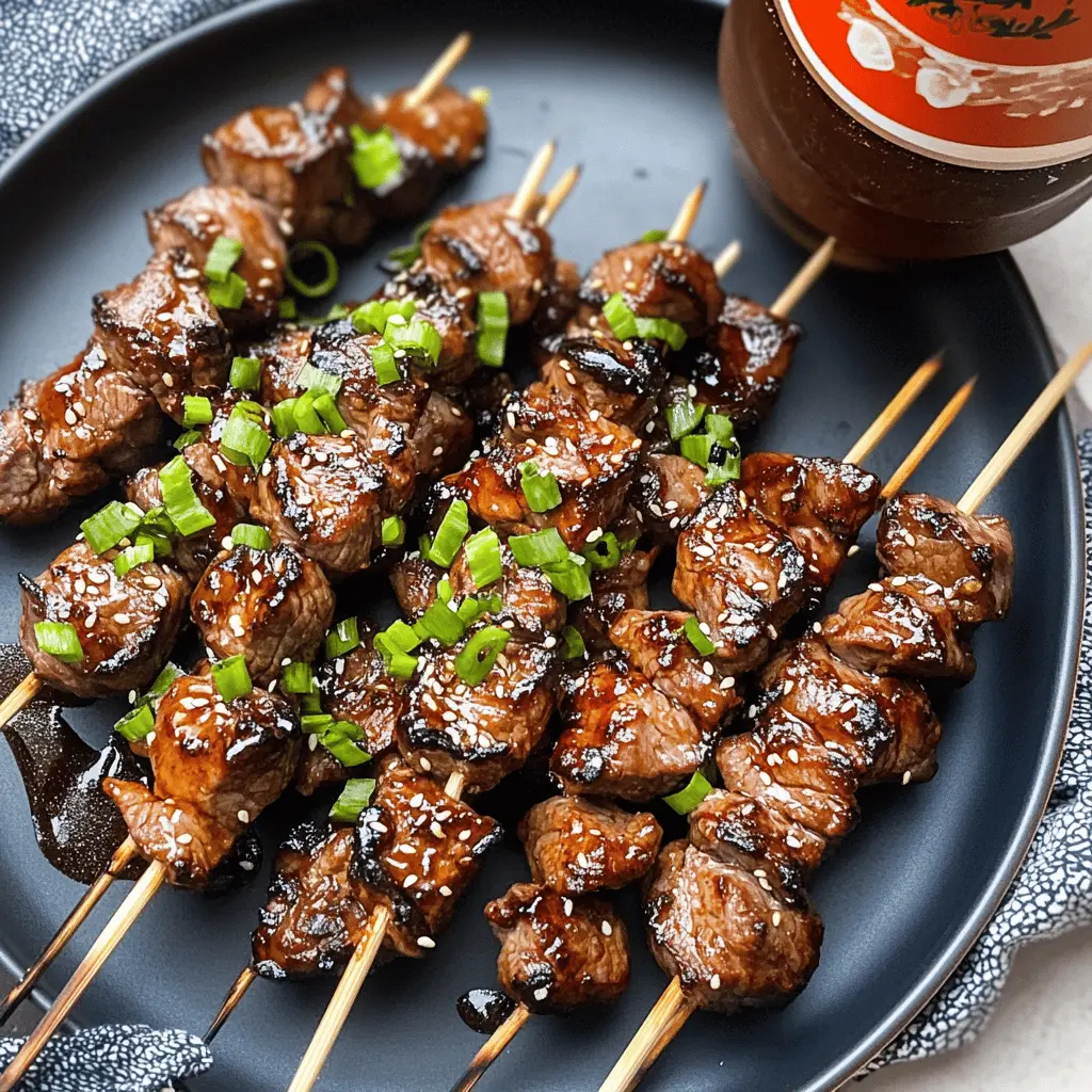 These Teriyaki Sesame Beef Skewers are perfect for your next barbecue! Tender beef marinated in a sweet soy sauce with a nutty sesame twist brings fantastic flavor to each bite. Great for family dinners or outdoor gatherings! Don’t forget to save this recipe for your grilling adventures! 🍢✨