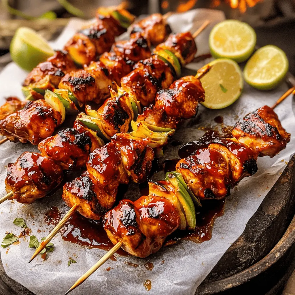 Get ready for a delicious outdoor feast with these BBQ Chicken Skewers! Tender chicken marinated in a tangy BBQ sauce, grilled to perfection for that smoky flavor. Perfect for summer cookouts or family gatherings, these skewers are easy to make and irresistible. Save this recipe for your next BBQ party and impress your guests with these juicy delights!