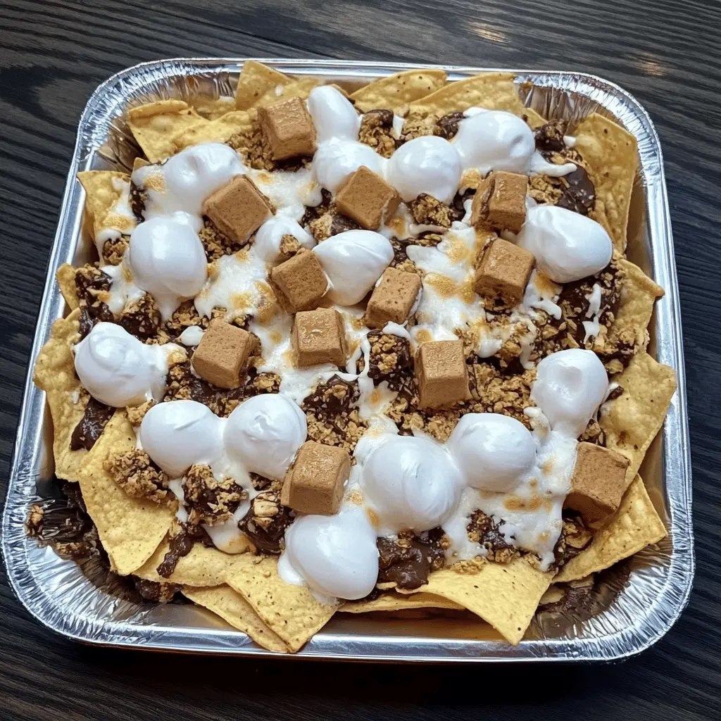 Get ready for a fun twist on a classic treat! These Original S'mores Nachos combine gooey marshmallows, rich chocolate, and crunchy graham crackers for a delightful dessert. Perfect for campfire vibes at home or cozy movie nights. Save this recipe now to impress friends and family with this easy, shareable treat!