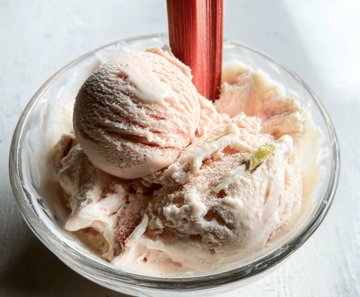 Easy Homemade Rhubarb Ice Cream Recipe