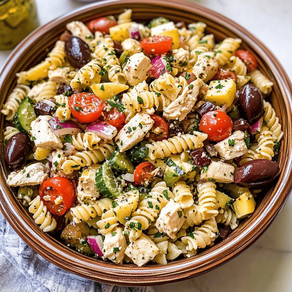 Easy Mediterranean Chicken Pasta Salad Recipe