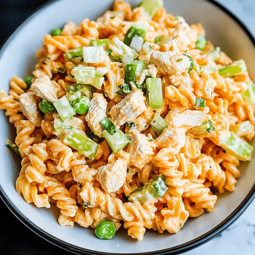 Easy Buffalo Chicken Pasta Salad Recipe