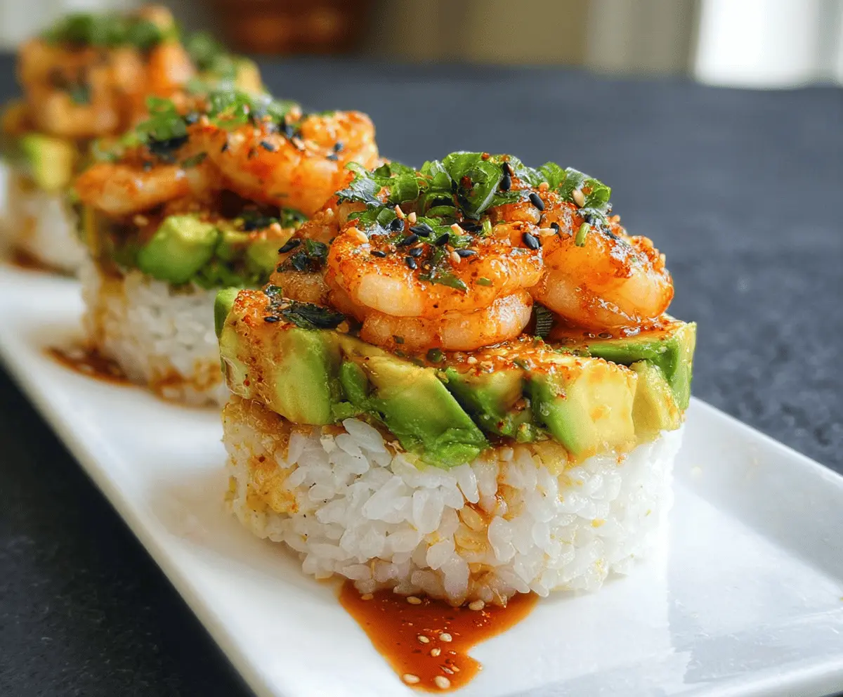 Easy Spicy Shrimp Sushi Stacks Recipe