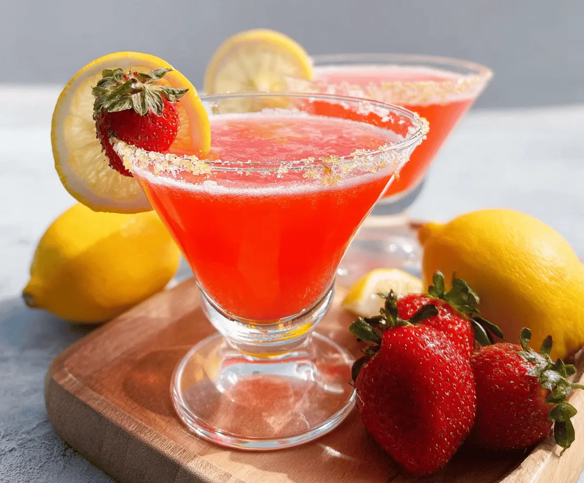 Easy Strawberry Lemon Drop Martini Recipe