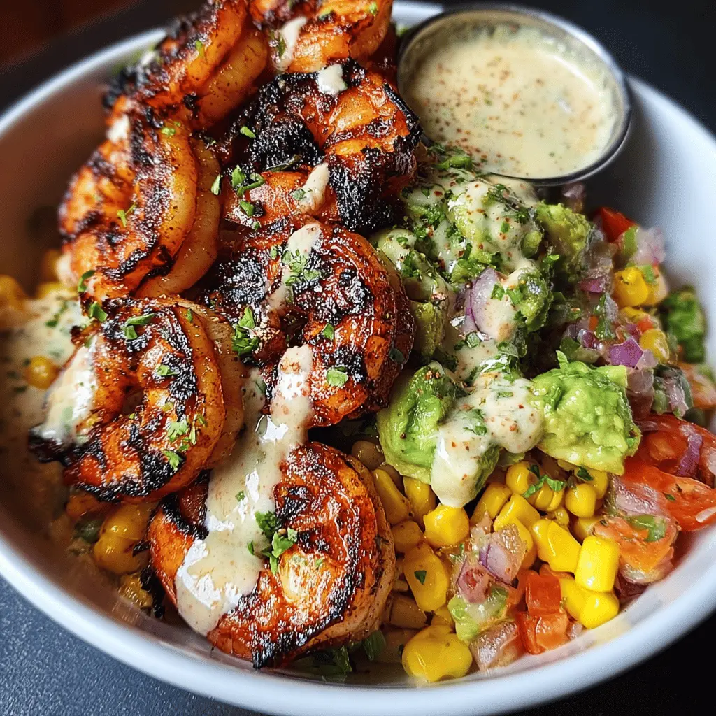 Easy Grilled Shrimp Bowl with Avocado and Corn Salsa