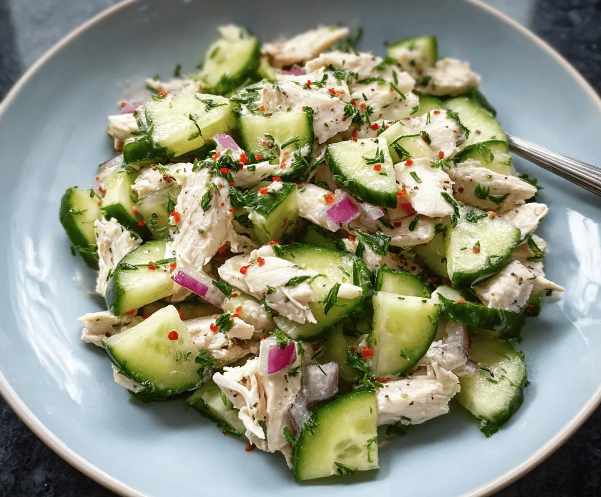 Easy Fresh Cucumber Chicken Salad Recipe