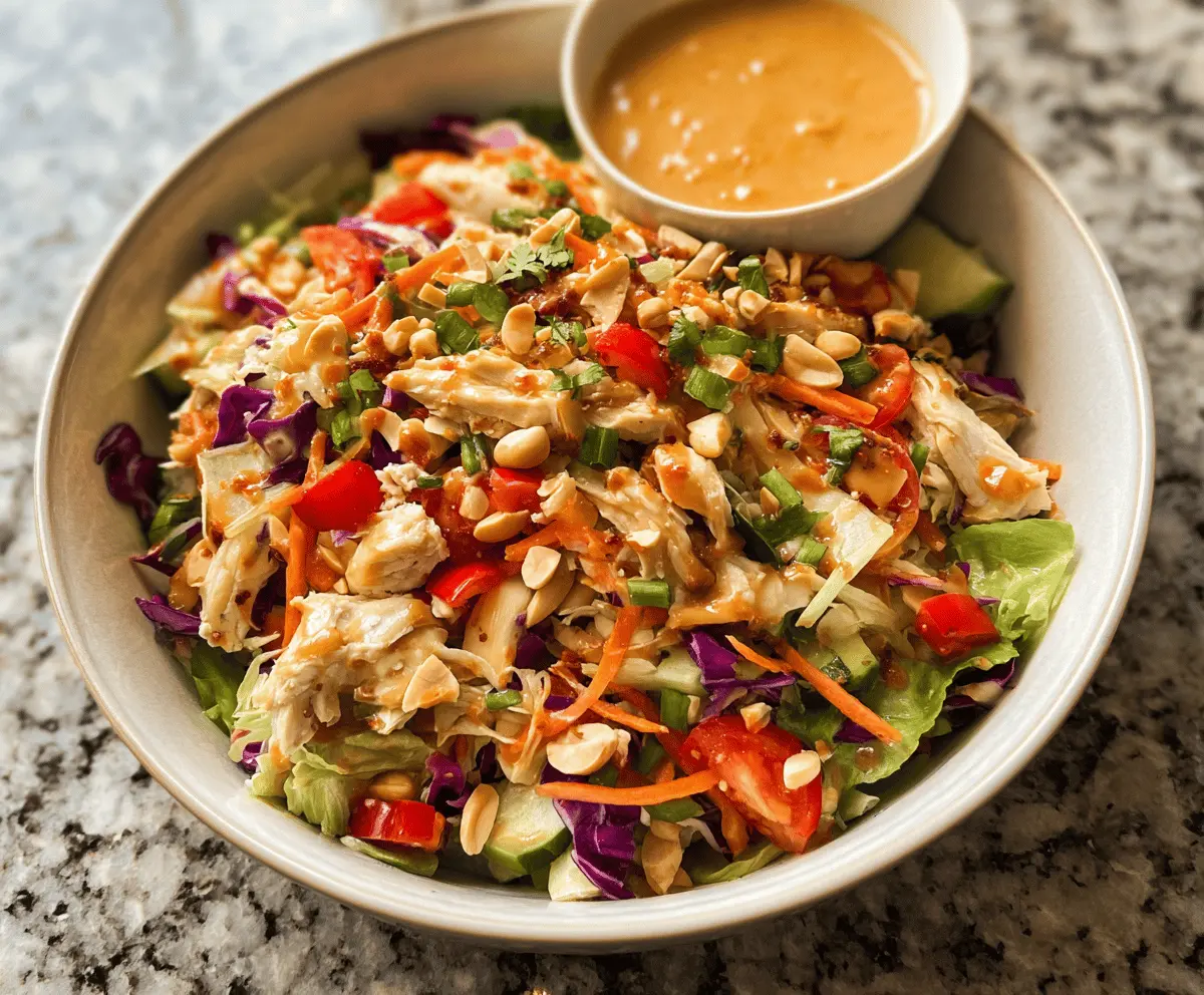 Easy Thai Chicken Salad With Creamy Peanut Dressing