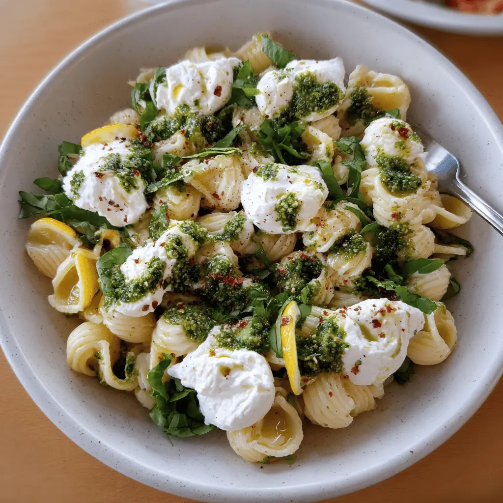 Easy Lemon Burrata Pasta Salad Recipe