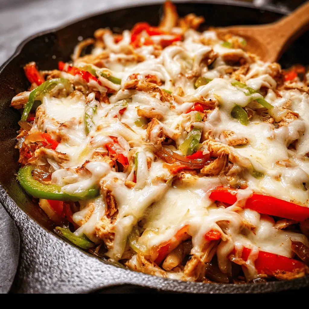 Easy Chicken Cheesesteak Skillet Recipe