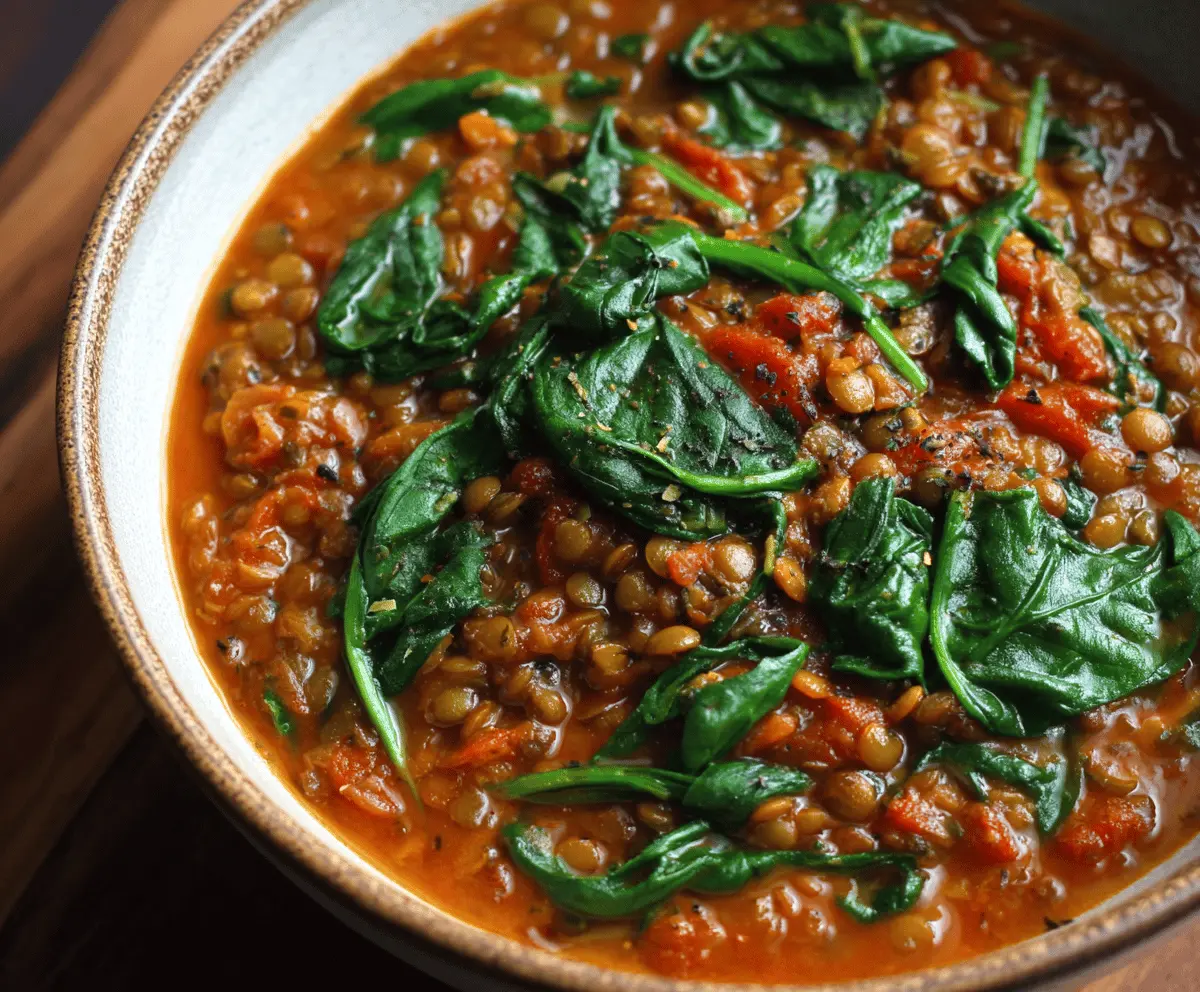 Lentil and Spinach Stew