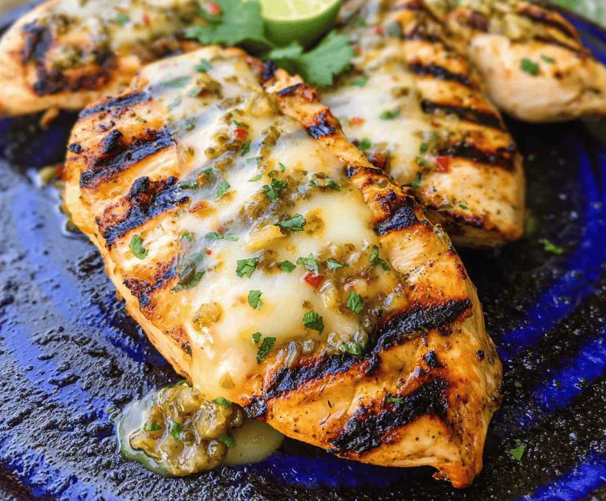 Easy Grilled Chicken with Salsa Verde and Pepper Jack