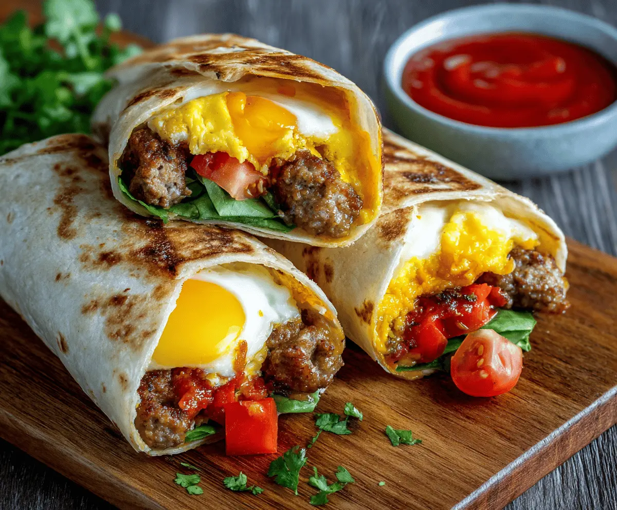 Breakfast Burritos with Sausage