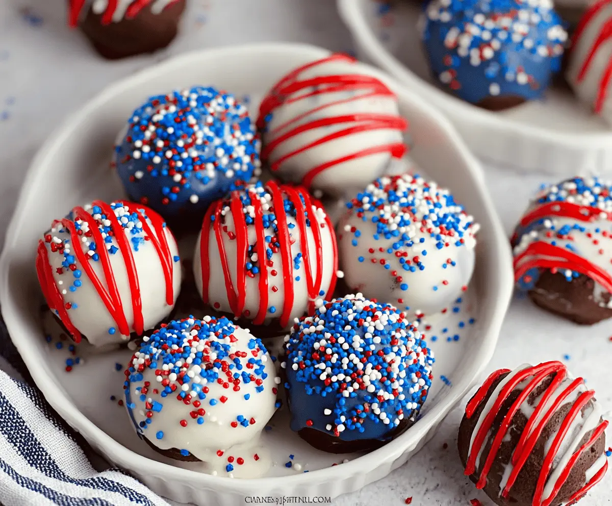 Easy Patriotic Oreo Balls for Red White Blue Parties