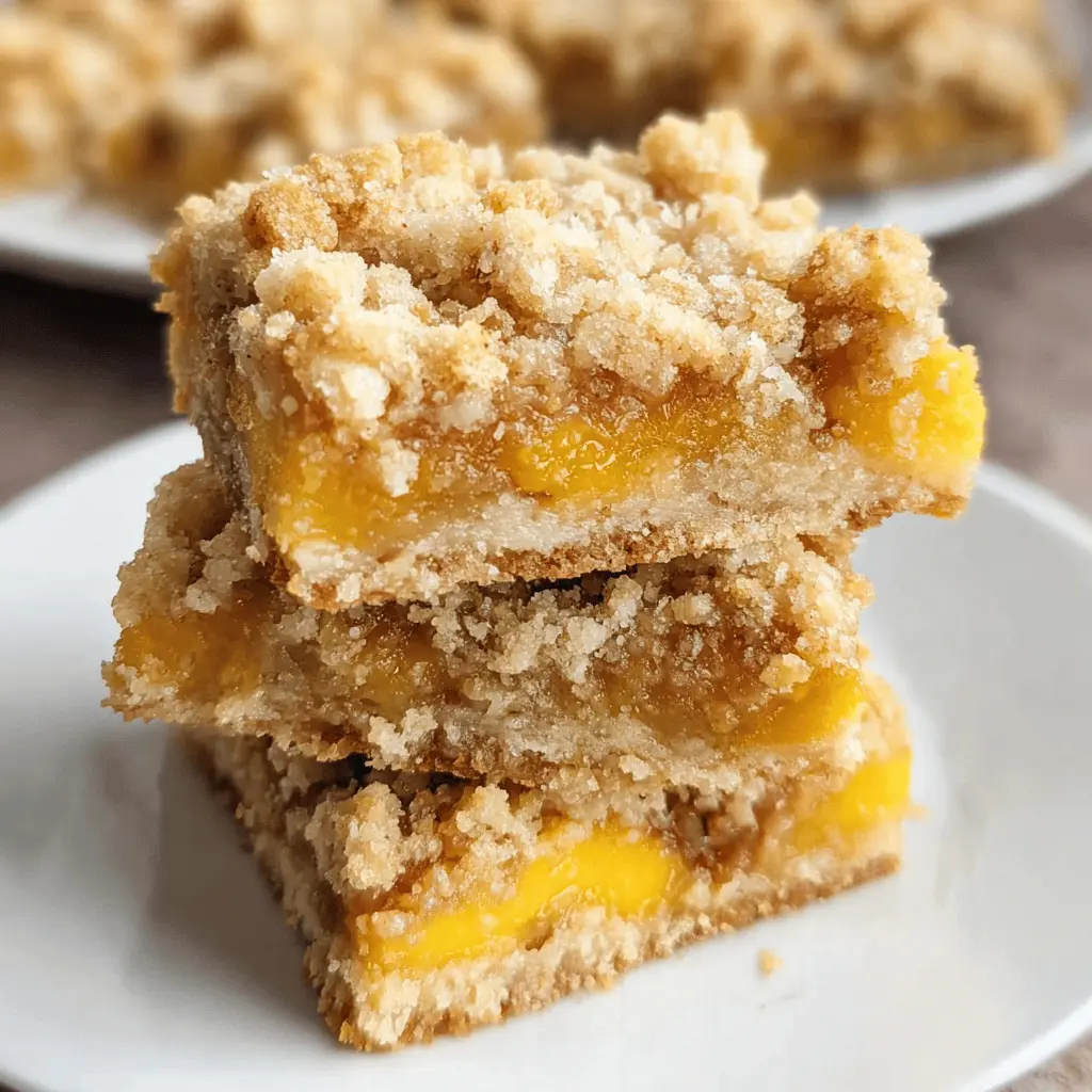 Easy Peach Crumble Bars with Sweet Topping