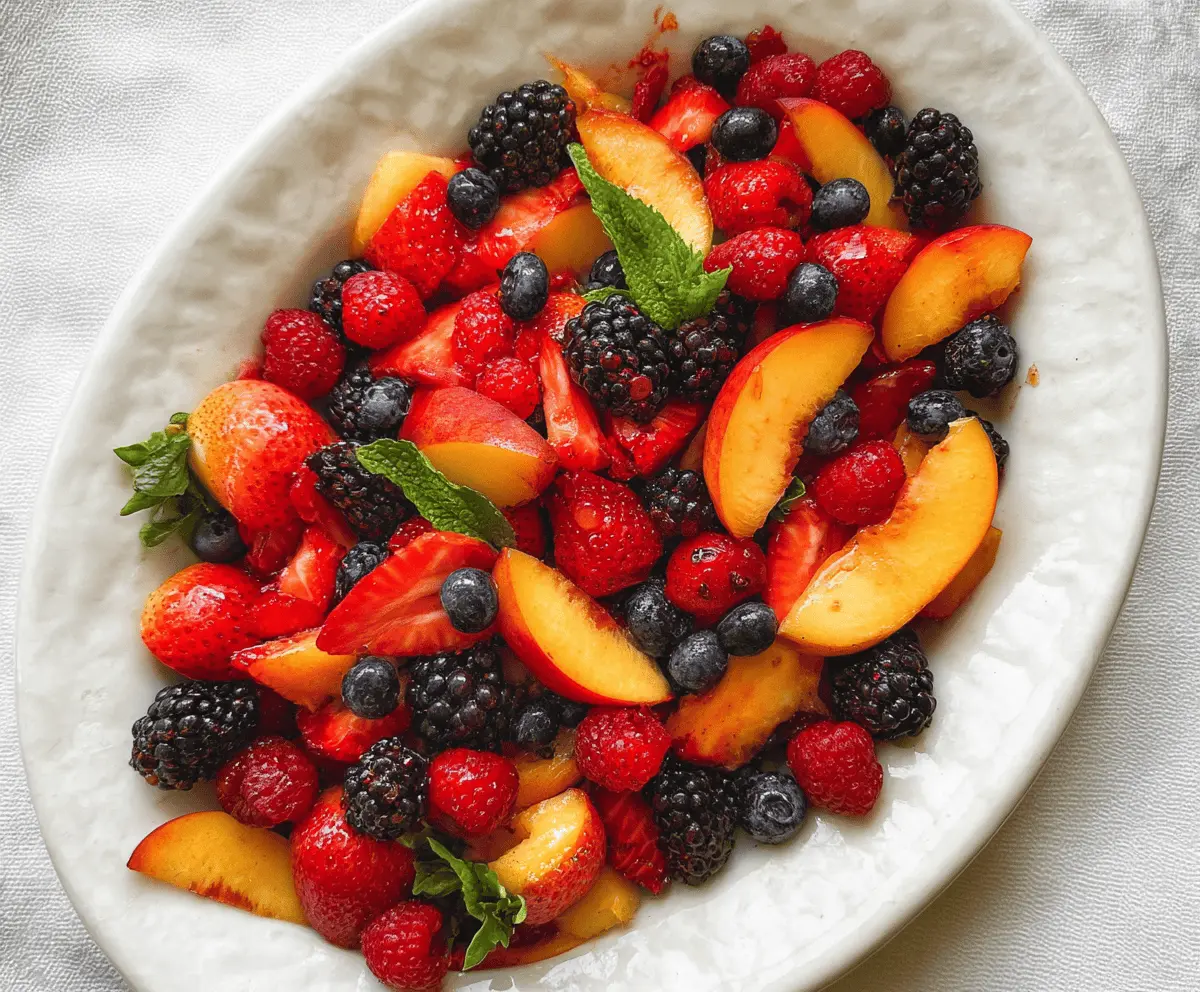 Fresh Peach Berry Fruit Salad Recipe