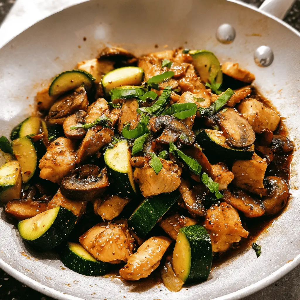 Quick Zucchini Mushroom Chicken Stir Fry Recipe