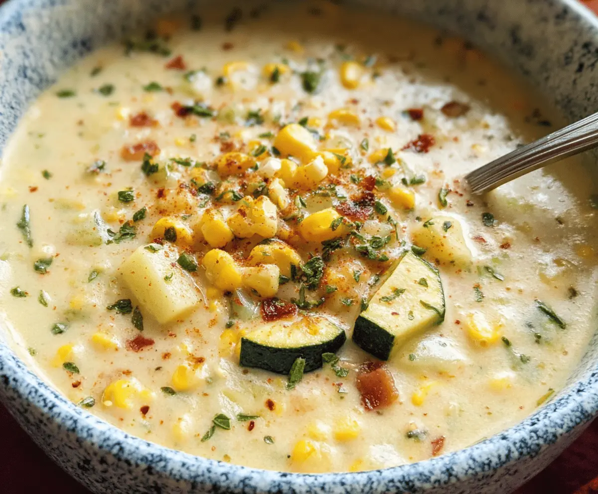 Creamy Summer Corn and Zucchini Chowder Recipe