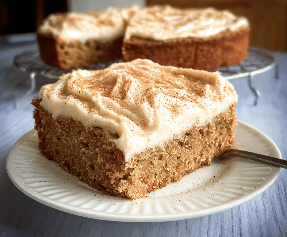 Moist Zucchini Cake With Cinnamon Cream Cheese Frosting