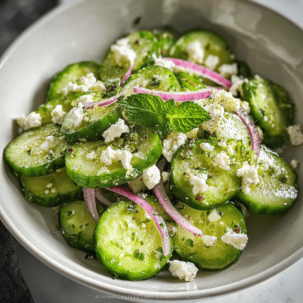 Fresh Cucumber Feta Salad with Simple Dressing