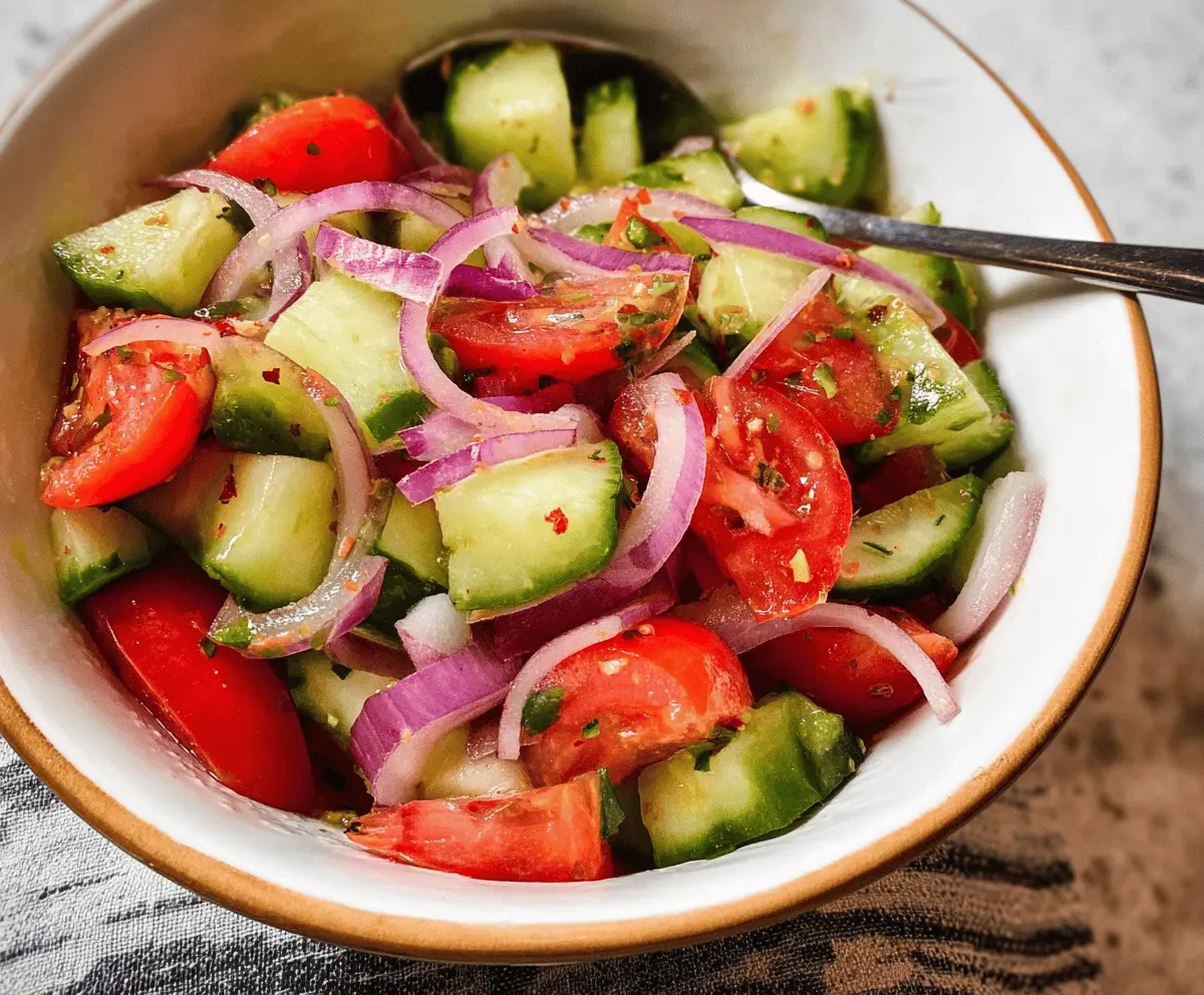 Easy Marinated Cucumber Tomato Onion Salad Recipe