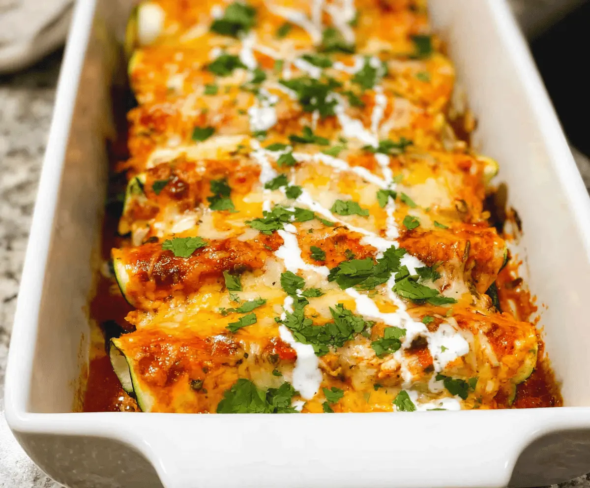 Keto Chicken Zucchini Enchiladas Low Carb Recipe