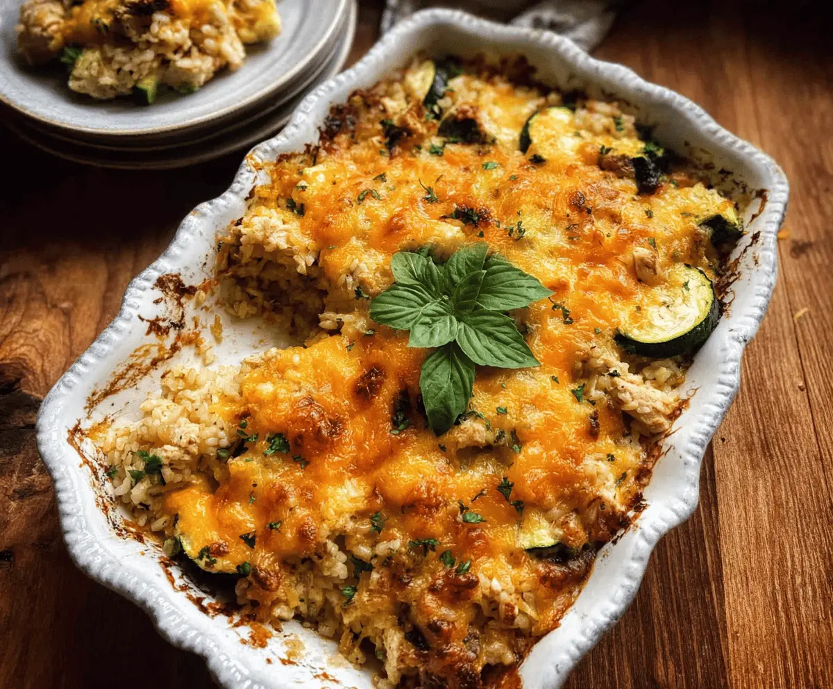 Easy Cheesy Zucchini Chicken and Rice Bake