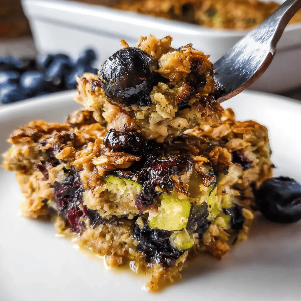 Healthy Zucchini Blueberry Baked Oatmeal Recipe