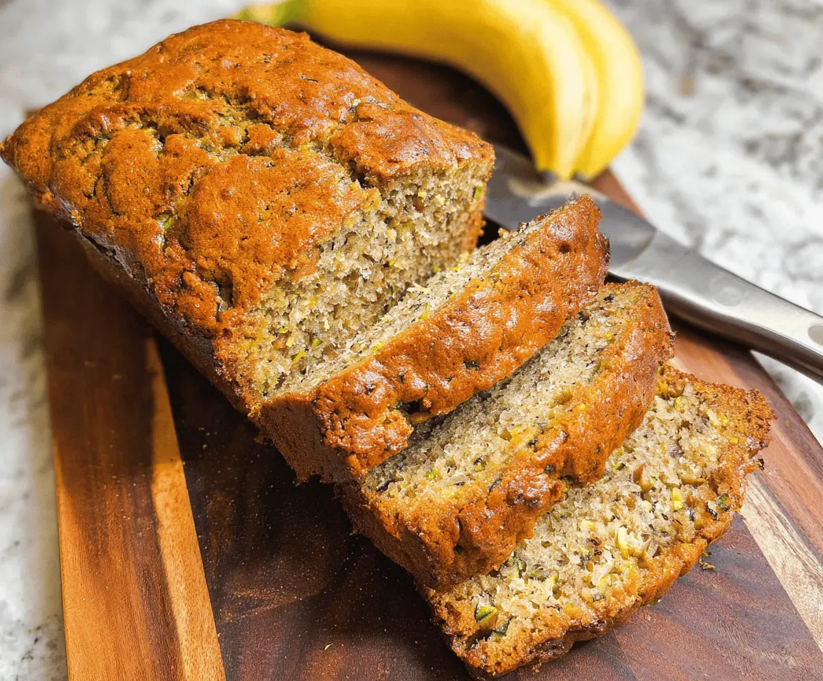 Moist Zucchini Banana Bread Recipe