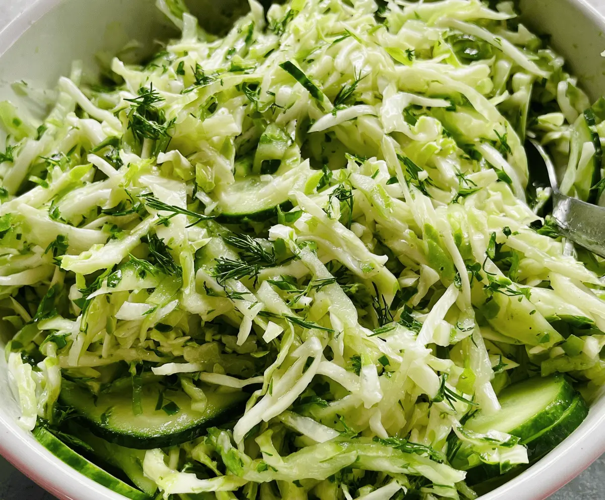 Fresh Green Cabbage and Cucumber Salad Recipe