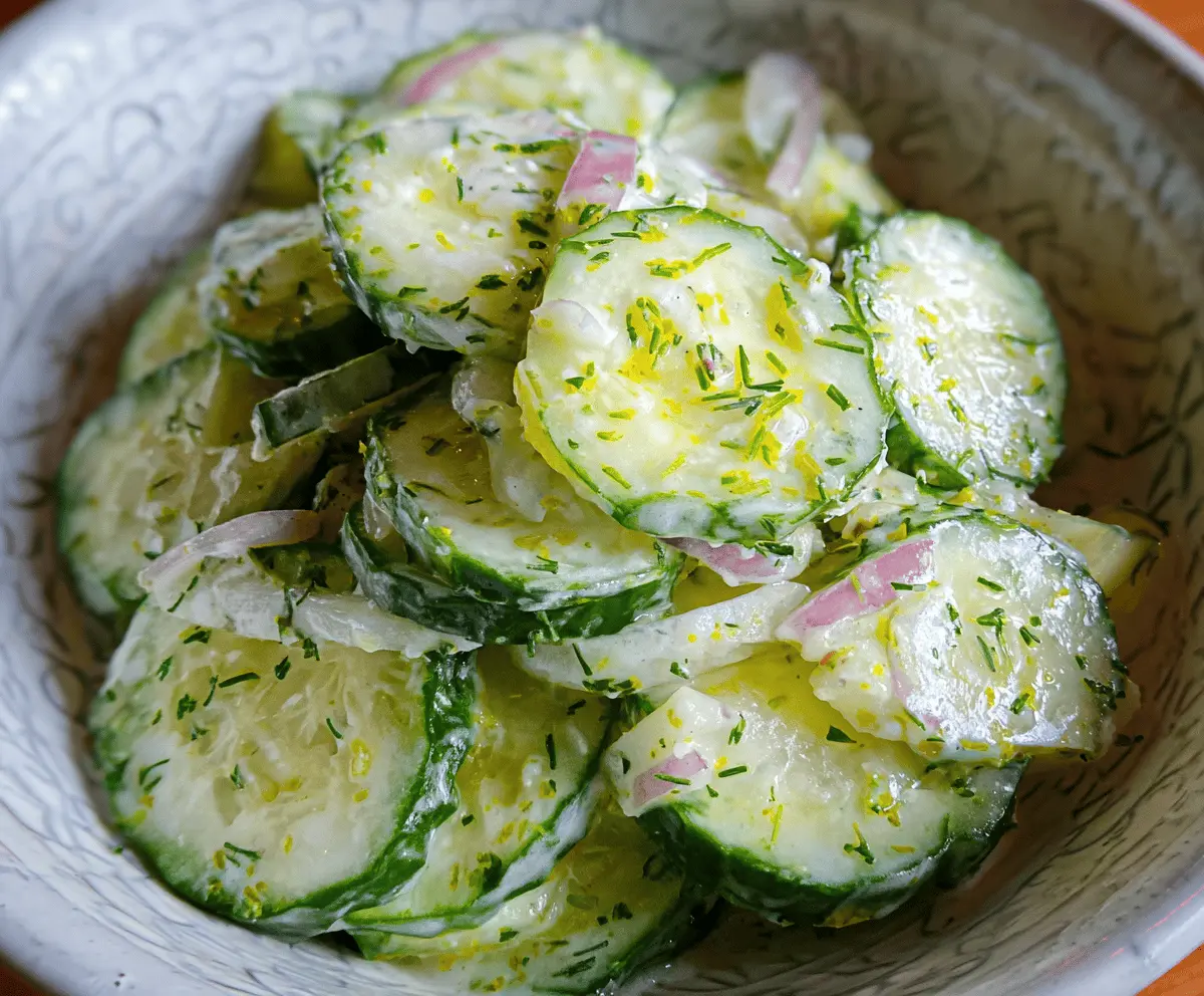 Refreshing Pickle Juice Ranch Cucumber Salad Recipe